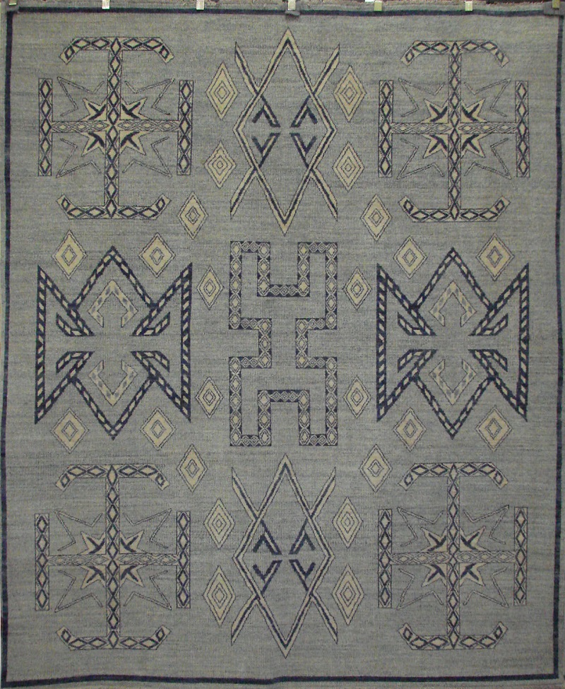 Persian & Tribal Rugs TUARGE-3 021698 Lt. Grey - Grey & Ivory - Beige Hand Knotted Rug