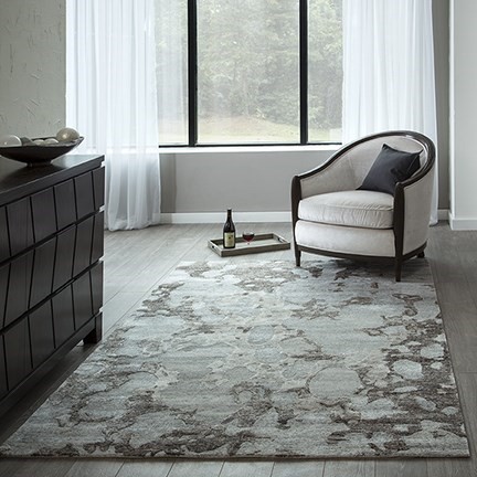 Contemporary & Transitional Rugs MILLENIA MI-02 Lt. Grey - Grey Machine Made Rug