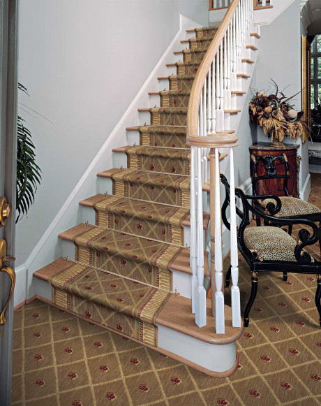 Hall & Stair Runners Ashton House Amber A03 Camel - Taupe & Ivory - Beige Machine Made Rug