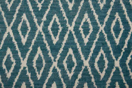 Custom & Wall to Wall Maxell Collection Diamond Striae Teal Lt. Blue - Blue Machine Made Rug