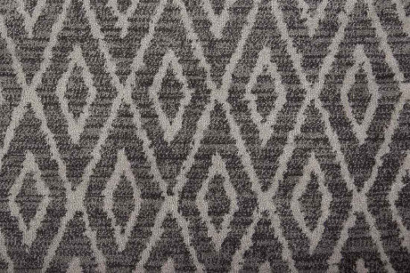Custom & Wall to Wall Maxell Collection Diamond Striae Wrought Iron Lt. Grey - Grey & Black - Charcoal Machine Made Rug
