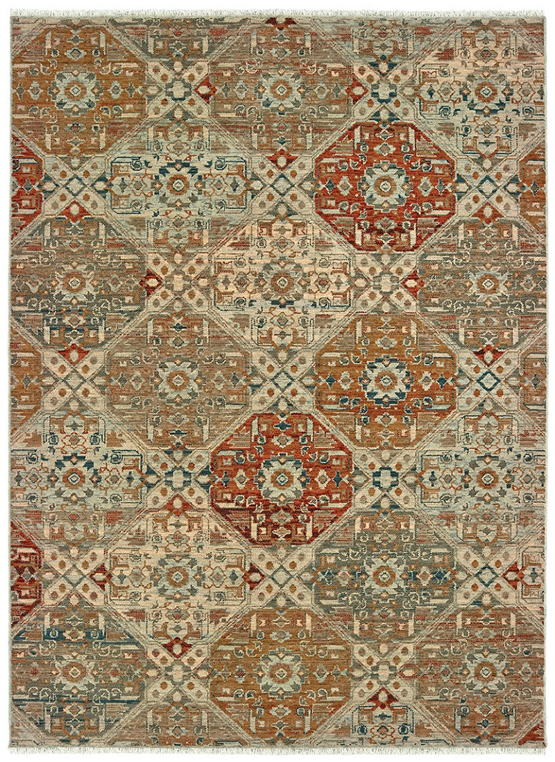 Transitional & Casual Rugs Anatolia 90E Lt. Blue - Blue & Multi Machine Made Rug