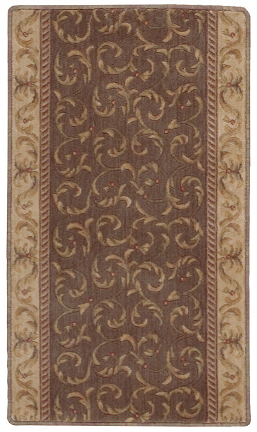 Custom & Wall to Wall Rugs Somerset Scrollwork Khaki Lt. Brown - Chocolate & Camel - Taupe Machine Made Rug