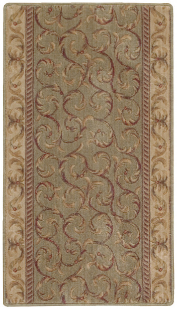 Custom Rugs, Runners & Rounds Somerset Scrollwork Meadow Lt. Brown - Chocolate & Ivory - Beige Machine Made Rug