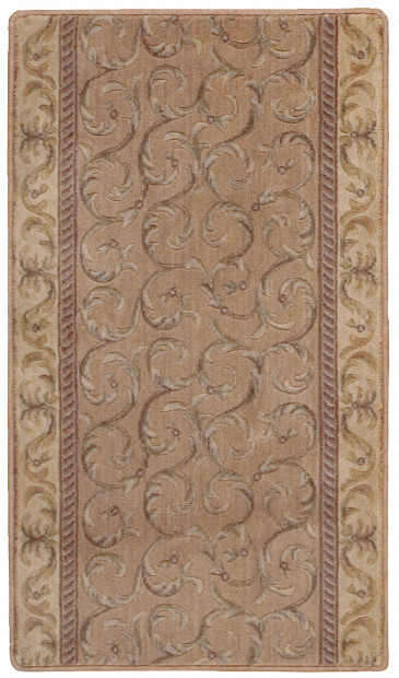 Custom & Wall to Wall Somerset Scrollwork Peach Camel - Taupe & Other Machine Made Rug