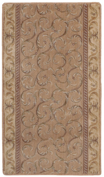 Hall & Stair Runner Rugs Somerset Scrollwork Peach Camel - Taupe & Other Machine Made Rug