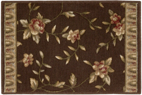 Custom & Wall to Wall Somerset Spring Blossom Brown Lt. Brown - Chocolate & Ivory - Beige Machine Made Rug