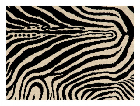 Custom Rugs, Runners & Rounds Wildlife WILDLIFE PLAINS ZEBRA WLD04 IVORY-B Ivory - Beige & Black - Charcoal Machine Made Rug