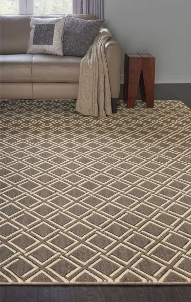Custom Rugs, Runners & Rounds Mediterranean MEDITERRANEAN SPARTA SPRTA PROTE-B Lt. Brown - Chocolate & Ivory - Beige Machine Made Rug