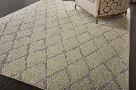 Custom Rugs, Runners & Rounds Twilight TWILIGHT TRELLIS TWTRL HEATHER-B Lt. Grey - Grey & Camel - Taupe Machine Made Rug
