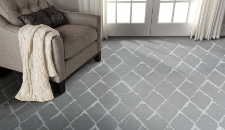 Custom & Wall to Wall Twilight TWILIGHT TRELLIS TWTRL MERCURY-B Lt. Grey - Grey Machine Made Rug