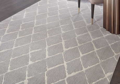 Custom & Wall to Wall Twilight TWILIGHT TRELLIS TWTRL STONE-B Lt. Grey - Grey Machine Made Rug