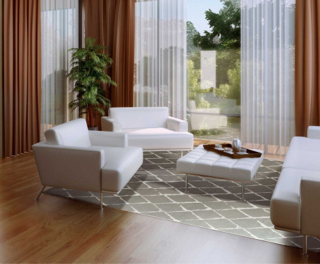 Custom Rugs, Runners & Rounds Twilight TWILIGHT TRELLIS TWTRL TRUFFLE-B Lt. Grey - Grey & Lt. Brown - Chocolate Machine Made Rug