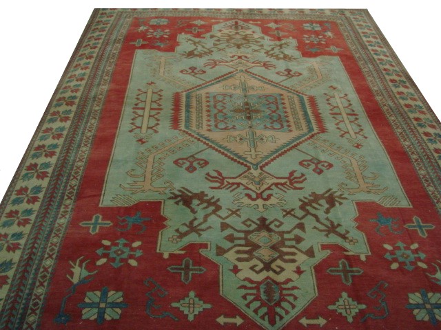 Antique Style Rugs Anatolia 21665 Lt. Blue - Blue & Ivory - Beige Hand Knotted Rug