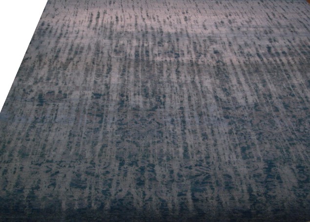 Contemporary Rugs & Transitional Rugs Noor Silk 20855 Medium Blue - Navy & Lt. Blue - Blue Hand Knotted Rug