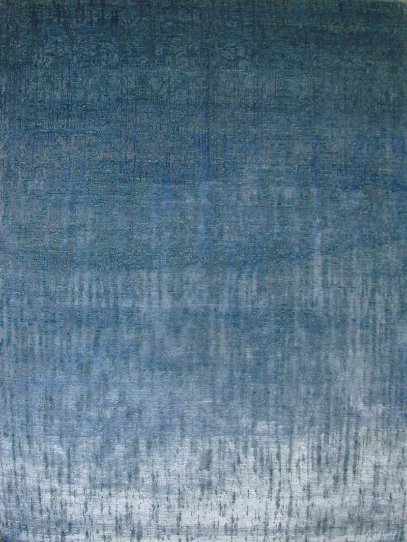 Contemporary Rugs & Transitional Rugs Noor Silk 20855 Medium Blue - Navy & Lt. Blue - Blue Hand Knotted Rug