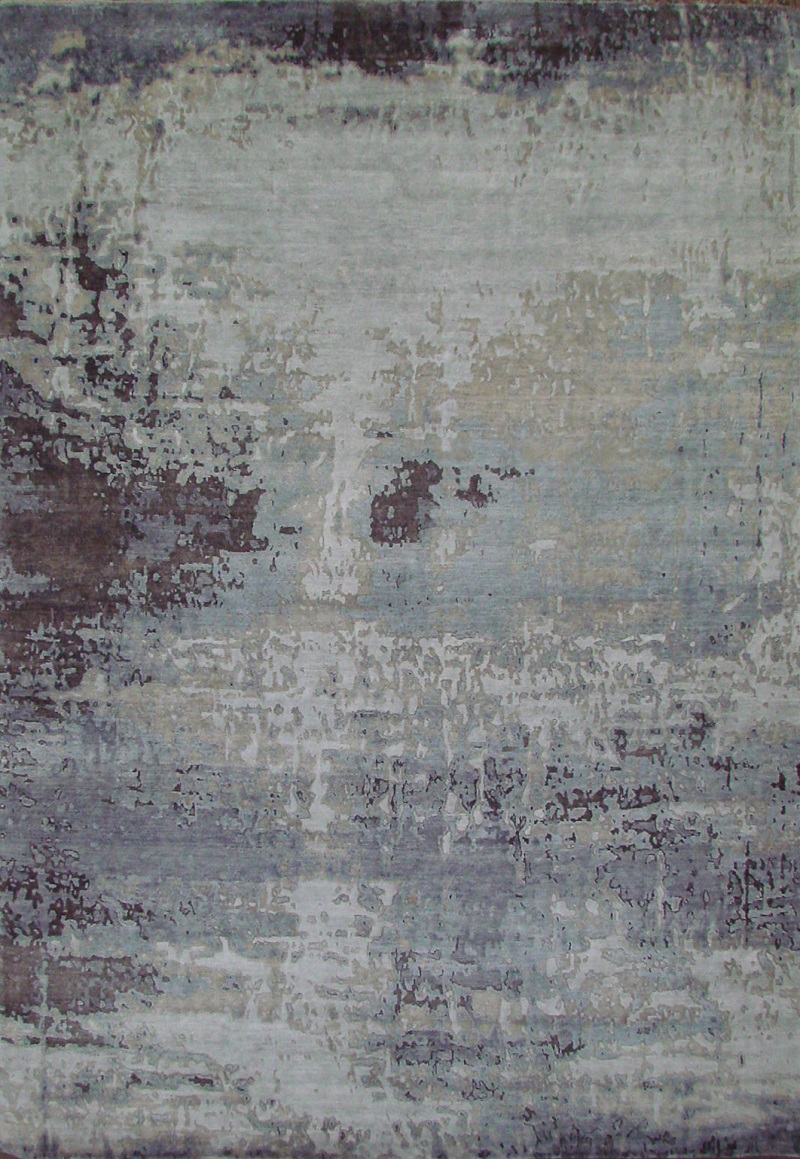 Contemporary Rugs & Transitional Rugs Splash 21947 Lt. Grey - Grey & Lt. Blue - Blue Hand Knotted Rug