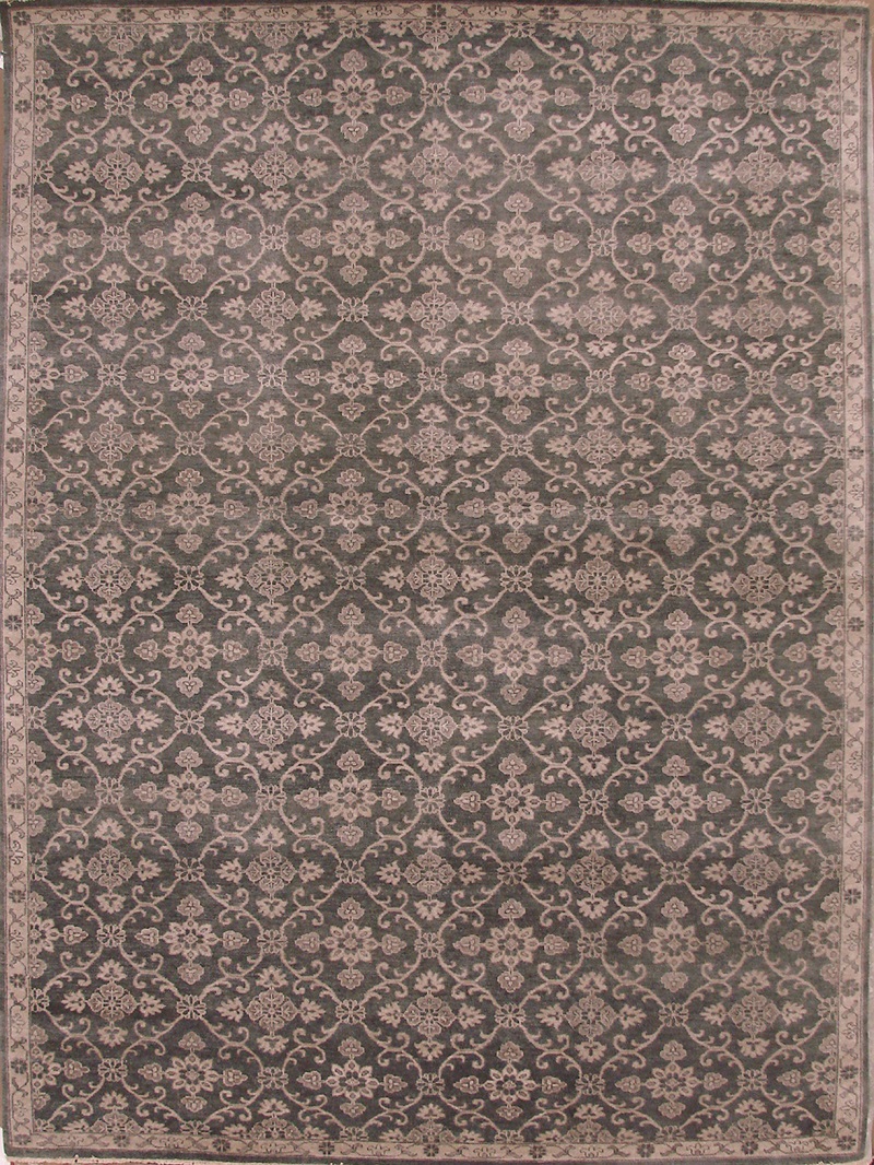 Contemporary Rugs & Transitional Rugs Turk - 1 19100 Black - Charcoal & Lt. Grey - Grey Hand Knotted Rug