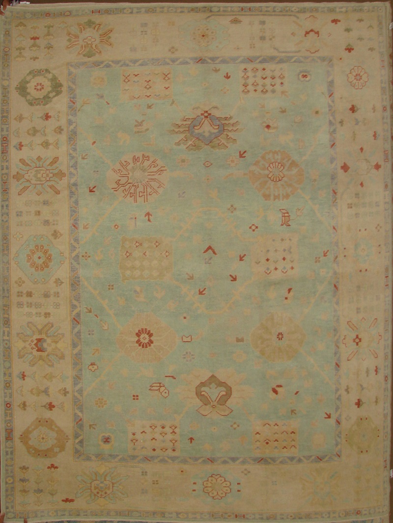 Oushak Rugs Ushak 20929 Ivory - Beige Hand Knotted Rug