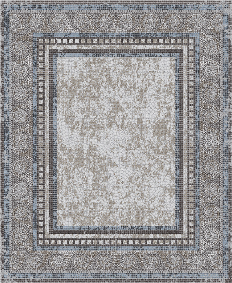 Contemporary Rugs & Transitional Rugs Mosaic 0601-4539 Ivory - Beige & Lt. Brown - Chocolate Hand Knotted Rug