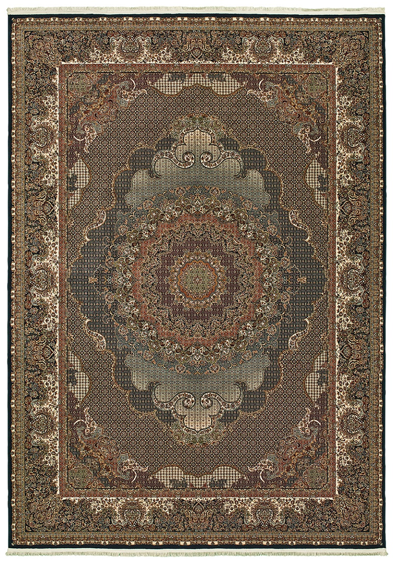 Traditional & Oriental Rugs Masterpiece 5330B Lt. Brown - Chocolate & Black - Charcoal Machine Made Rug