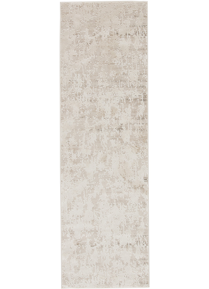 Contemporary & Transitional Rugs CIQ08 - Cirque Arvo Ivory - Beige & Lt. Grey - Grey Machine Made Rug