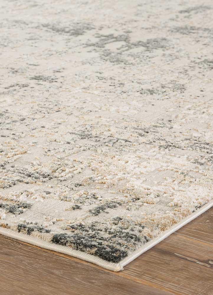 Contemporary & Transitional Rugs CIQ09 - Cirque Arvo Ivory - Beige & Lt. Grey - Grey Machine Made Rug