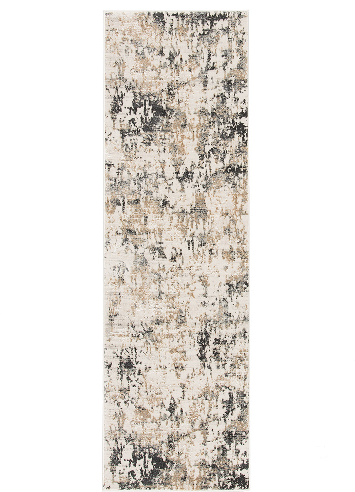 Contemporary Rugs & Transitional Rugs CIQ09 - Cirque Arvo Ivory - Beige & Lt. Grey - Grey Machine Made Rug