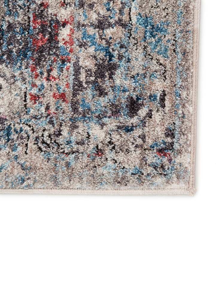 Transitional & Casual Rugs OST05 - Ostara Mally Lt. Grey - Grey & Multi Machine Made Rug