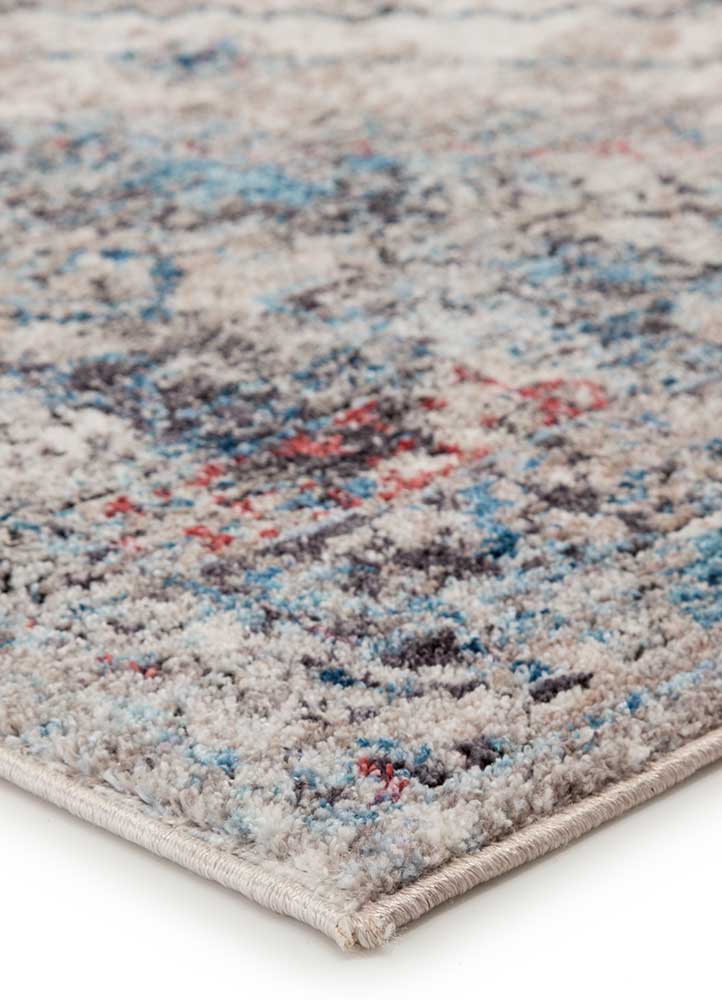 Transitional & Casual Rugs OST05 - Ostara Mally Lt. Grey - Grey & Multi Machine Made Rug