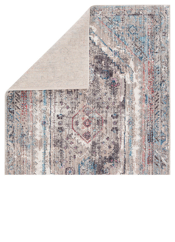 Transitional & Casual Rugs OST05 - Ostara Mally Lt. Grey - Grey & Multi Machine Made Rug