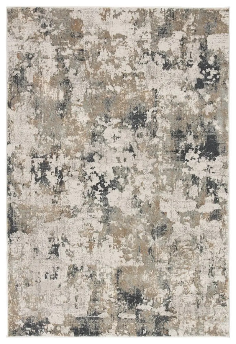 Contemporary & Transitional Rugs CIQ01 - Cirque Lynne Green & Ivory - Beige Machine Made Rug