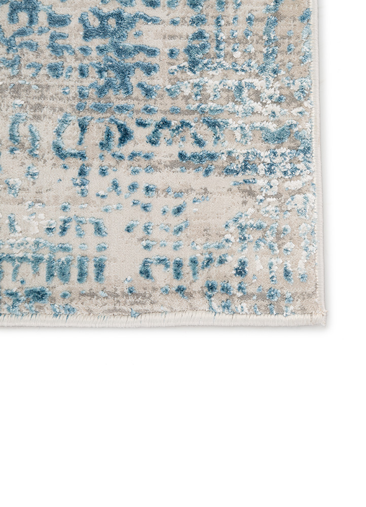 Contemporary Rugs & Transitional Rugs CIQ21 - Cirque Eero Lt. Blue - Blue & Lt. Grey - Grey Machine Made Rug