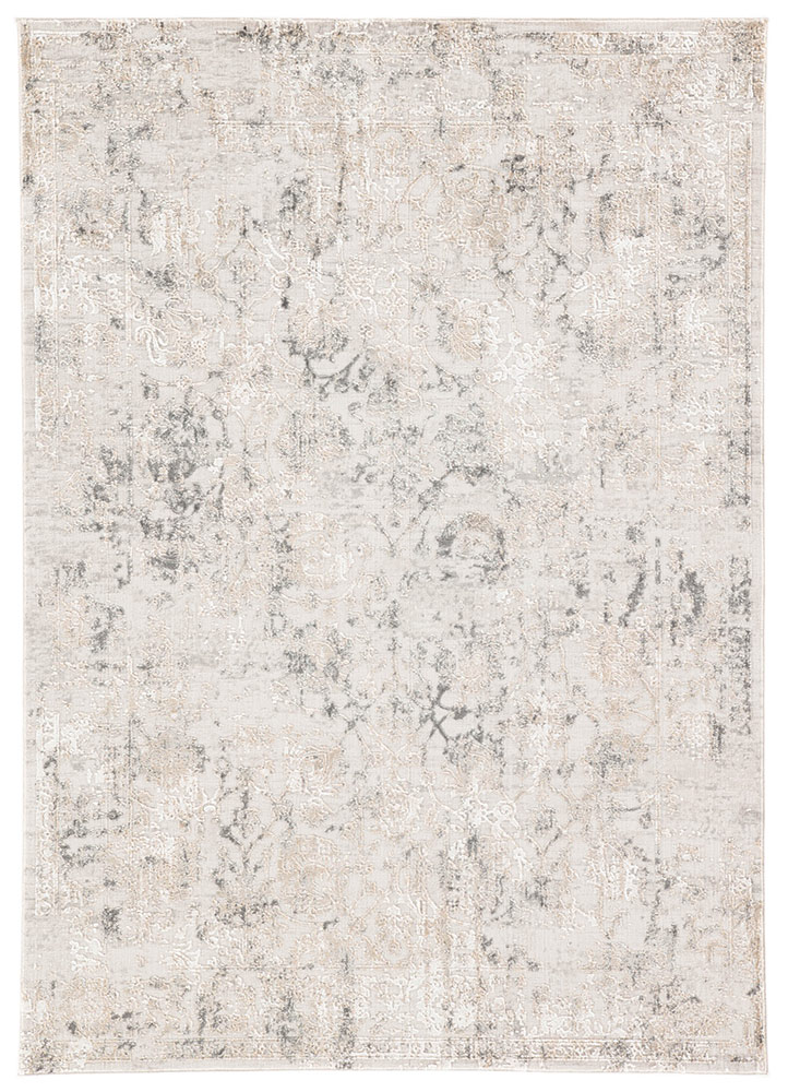 Transitional & Casual Rugs CIQ16 - Cirque Clara Ivory - Beige & Lt. Grey - Grey Machine Made Rug