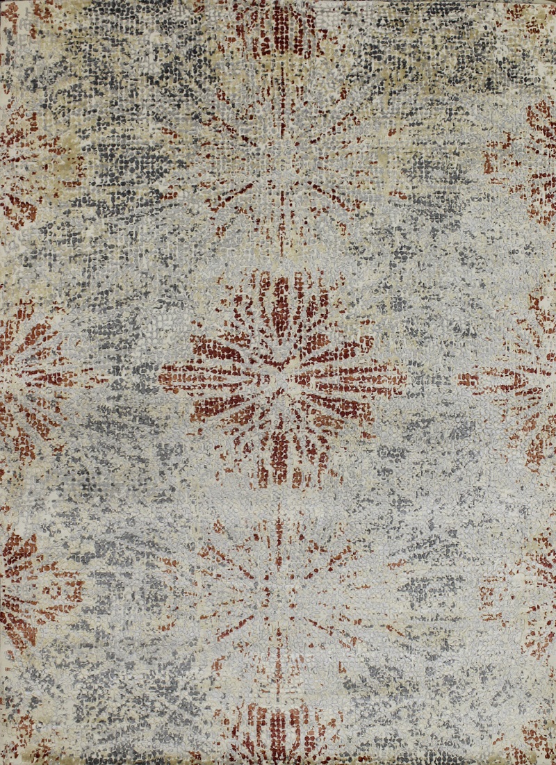 Contemporary & Transitional Rugs Mosaic 022733 Ivory - Beige & Multi Hand Knotted Rug