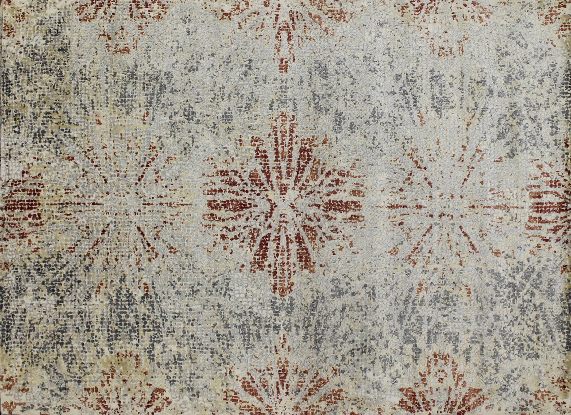 Contemporary Rugs & Transitional Rugs Mosaic 022733 Ivory - Beige & Multi Hand Knotted Rug