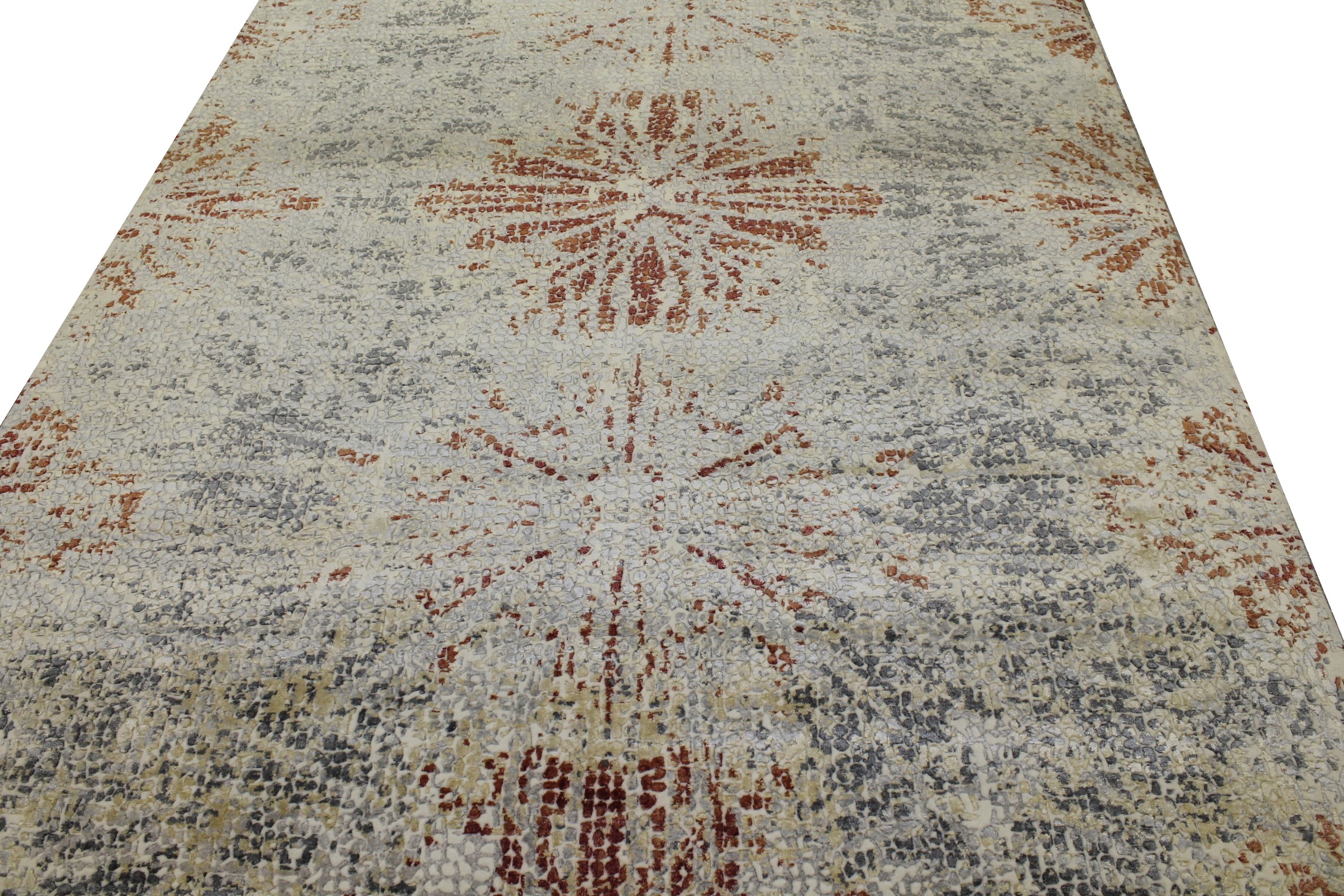 Contemporary Rugs & Transitional Rugs Mosaic 022733 Ivory - Beige & Multi Hand Knotted Rug