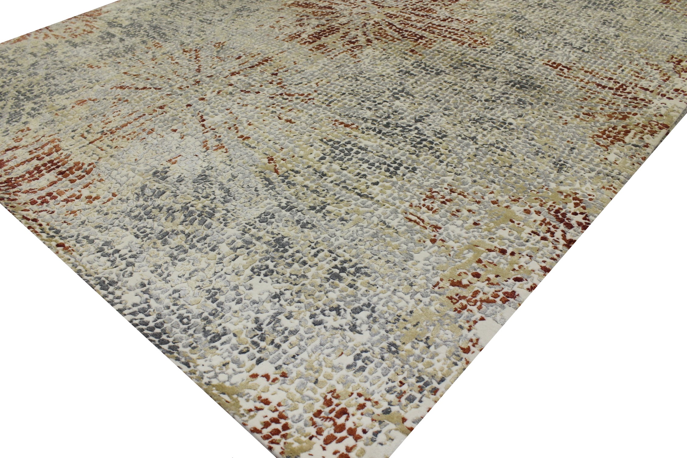 Contemporary & Modern Rugs Mosaic 022733 Ivory - Beige & Multi Hand Knotted Rug