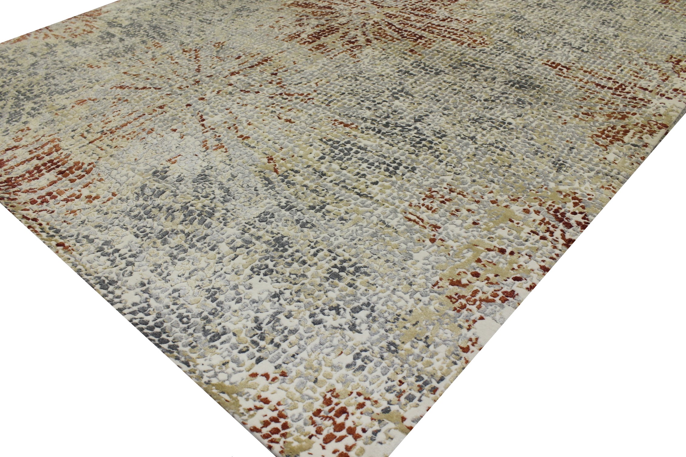 Contemporary Rugs & Transitional Rugs Mosaic 022733 Ivory - Beige & Multi Hand Knotted Rug