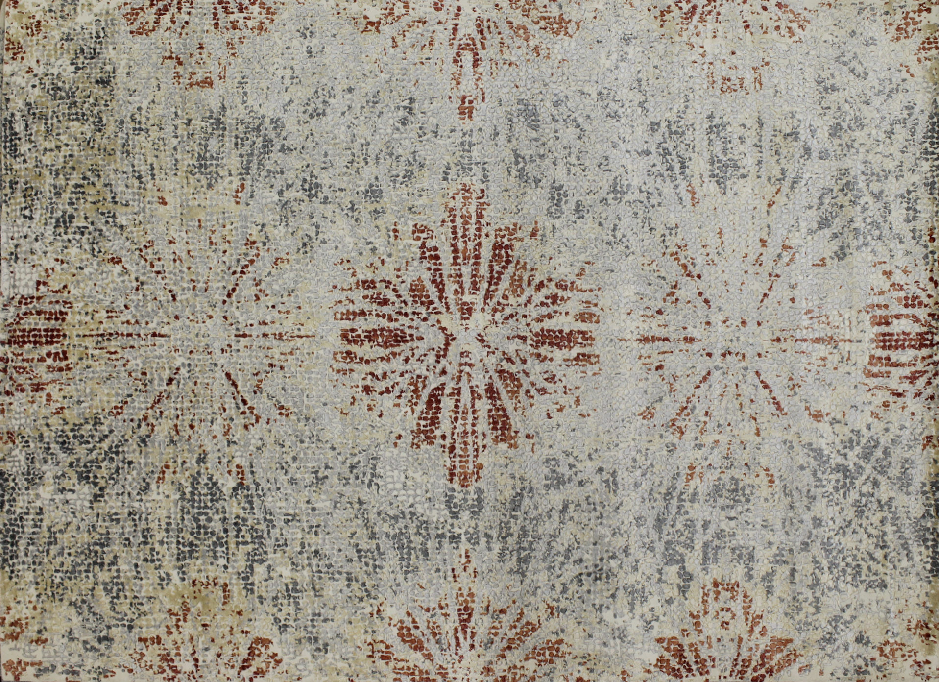Contemporary Rugs & Transitional Rugs Mosaic 022733 Ivory - Beige & Multi Hand Knotted Rug