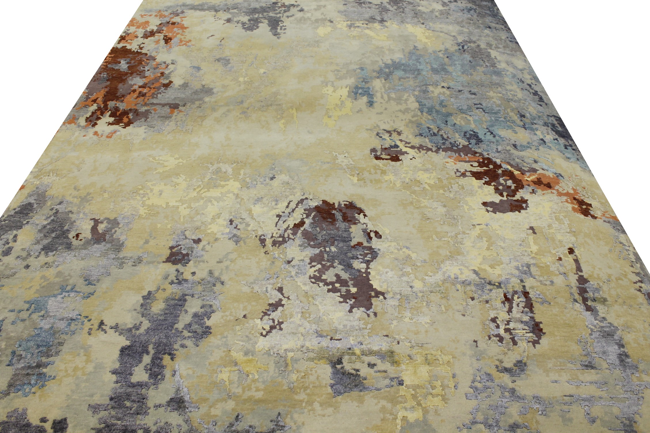 Contemporary Rugs & Transitional Rugs Spalsh 022724 Green & Multi Hand Knotted Rug