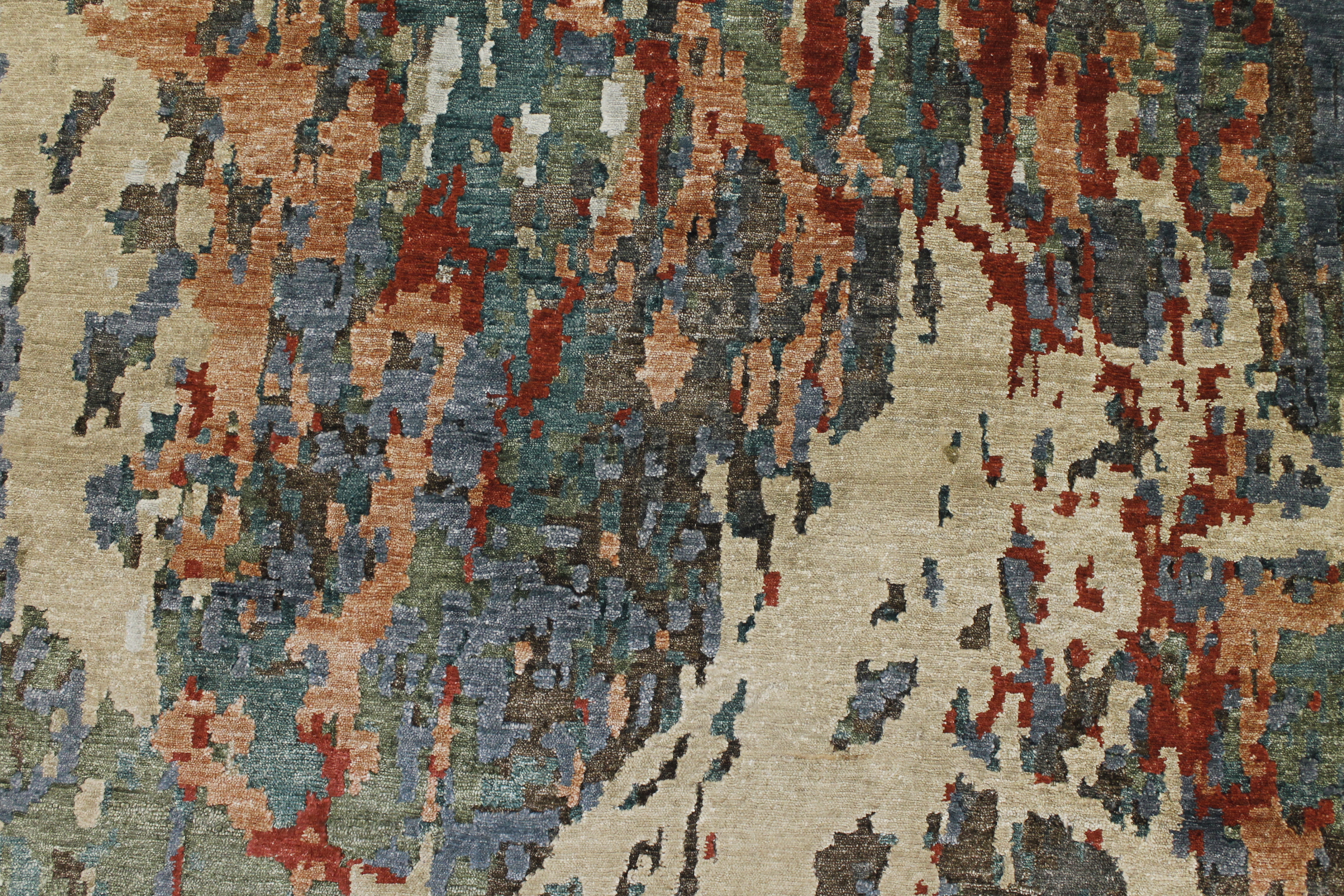 Contemporary Rugs & Transitional Rugs Spalsh 022724 Green & Multi Hand Knotted Rug