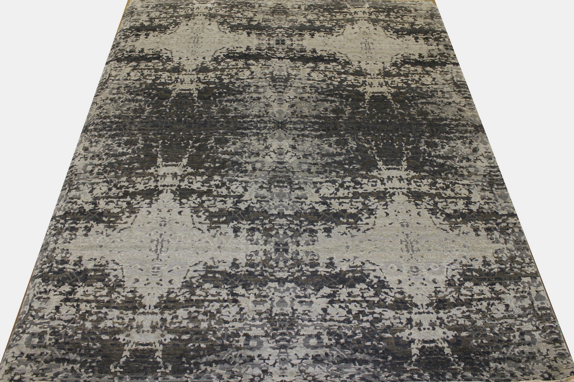 Contemporary & Transitional Rugs Splash 022694 Black - Charcoal & Lt. Grey - Grey Hand Knotted Rug