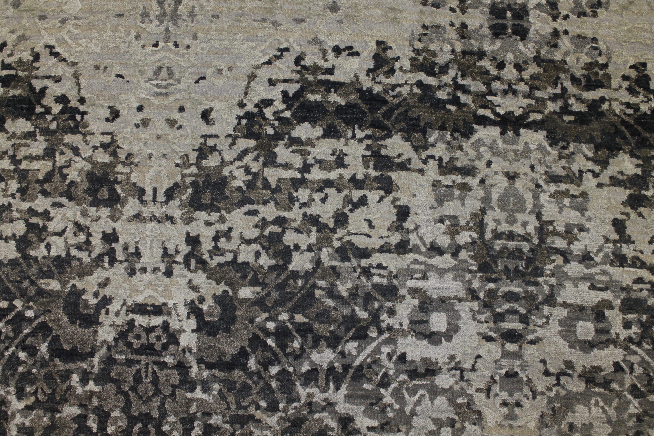 Contemporary & Transitional Rugs Splash 022694 Black - Charcoal & Lt. Grey - Grey Hand Knotted Rug