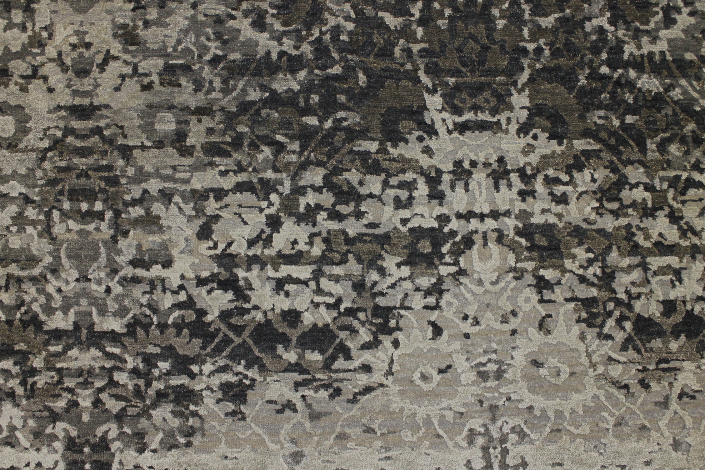 Contemporary & Modern Rugs Splash 022694 Black - Charcoal & Lt. Grey - Grey Hand Knotted Rug