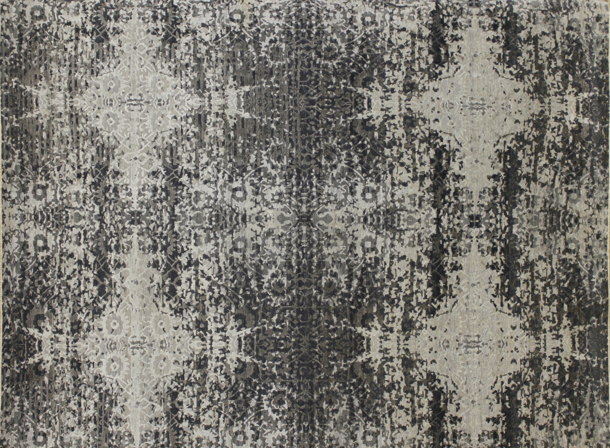 Contemporary & Transitional Rugs Splash 022694 Black - Charcoal & Lt. Grey - Grey Hand Knotted Rug