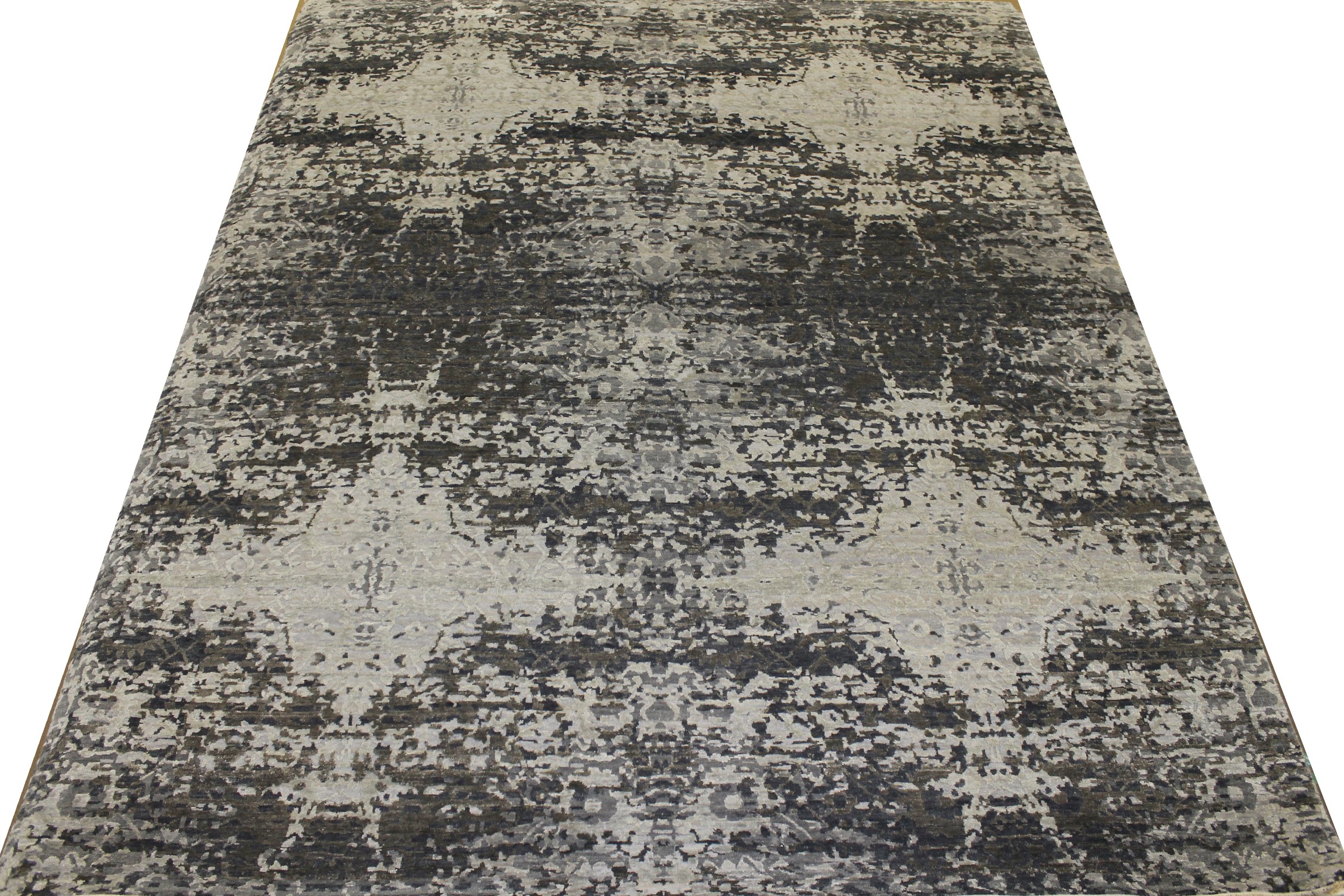 Contemporary Rugs & Transitional Rugs Splash 022694 Black - Charcoal & Lt. Grey - Grey Hand Knotted Rug