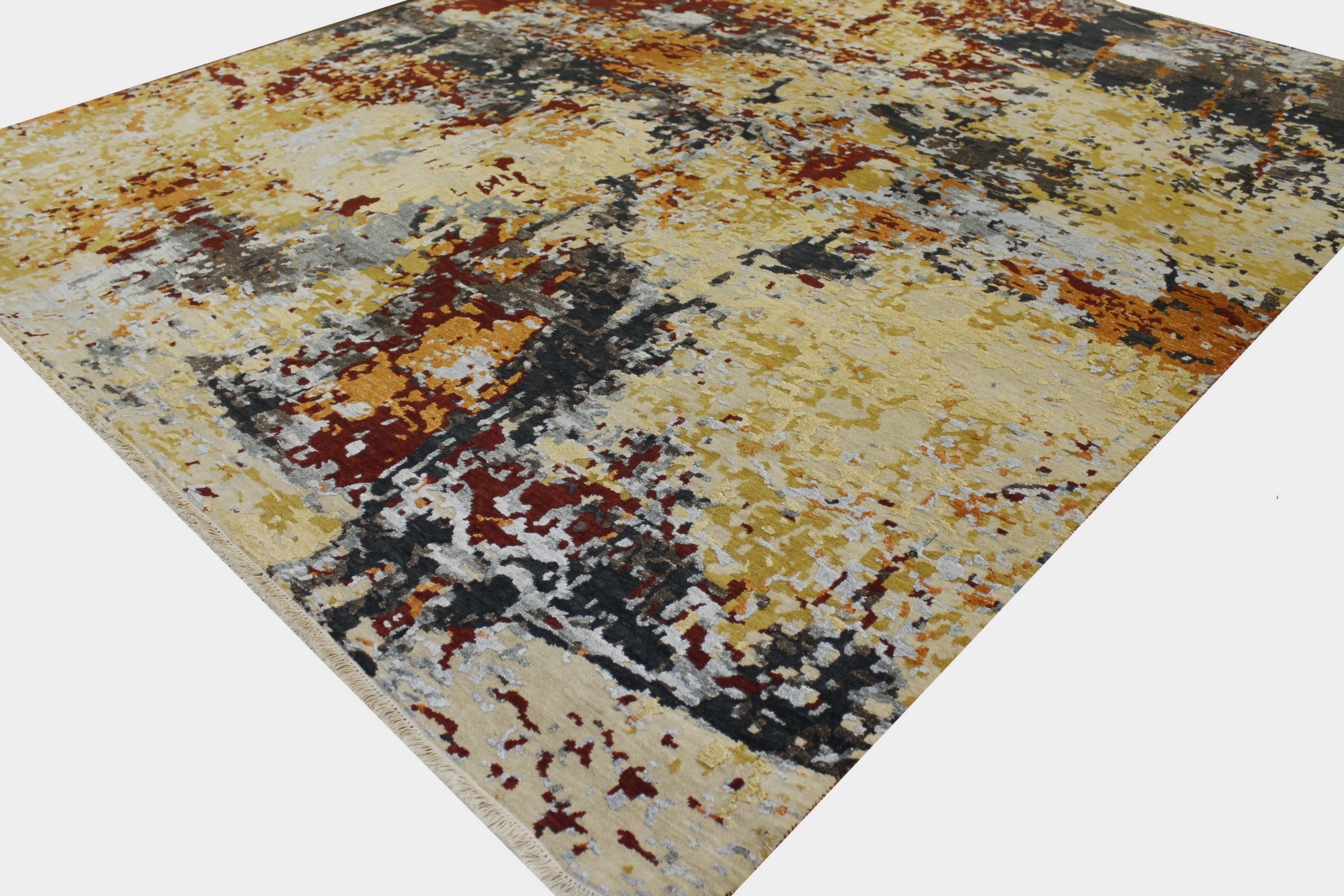 Contemporary Rugs & Transitional Rugs Spalsh 022696 Lt. Gold - Gold & Multi Hand Knotted Rug