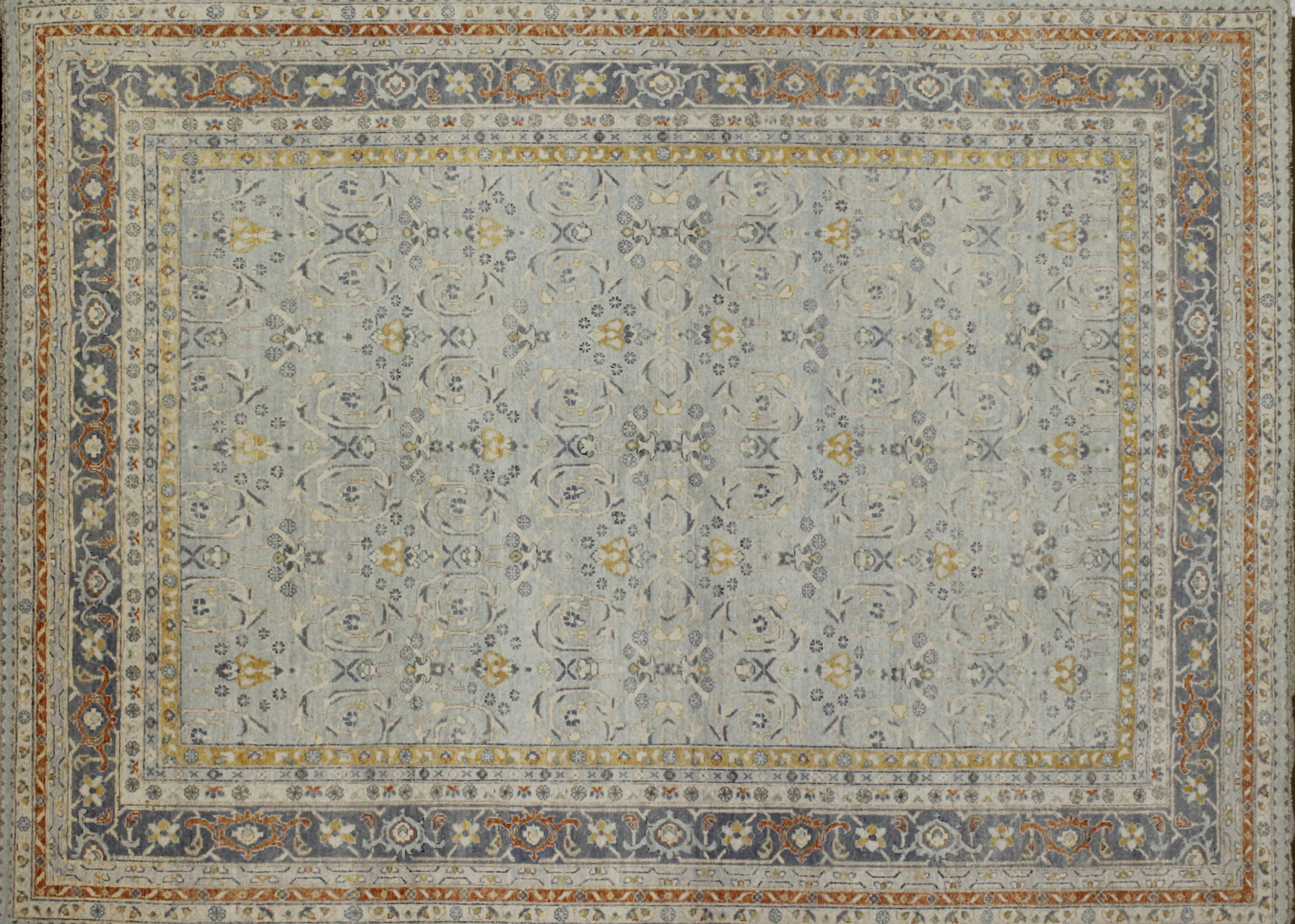 Contemporary Rugs & Transitional Rugs Nizam 022565 Lt. Blue - Blue Hand Knotted Rug