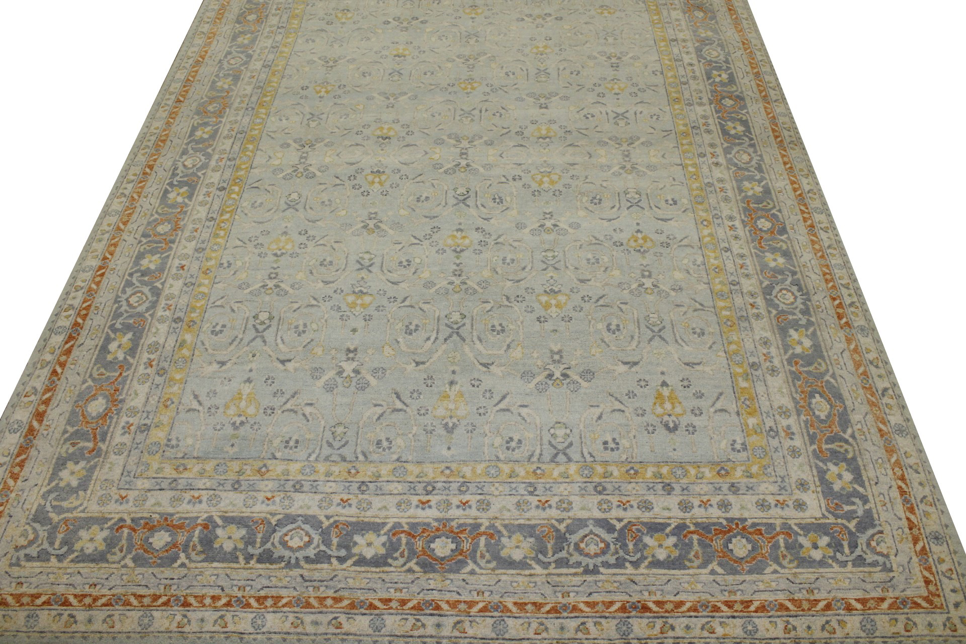 Contemporary Rugs & Transitional Rugs Nizam 022565 Lt. Blue - Blue Hand Knotted Rug